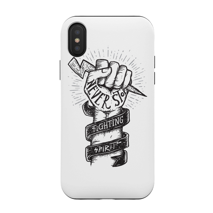 iPhone Xs / X StrongFit Never Stop Fighting Spirit by Afif Quilimo