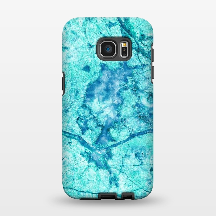 Galaxy S7 EDGE StrongFit Turquoise Marble by Art Design Works