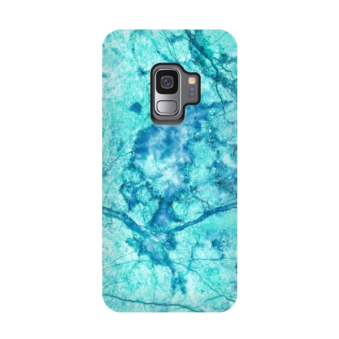 Galaxy S9 StrongFit Turquoise Marble by Art Design Works