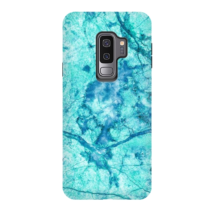 Galaxy S9 plus StrongFit Turquoise Marble by Art Design Works