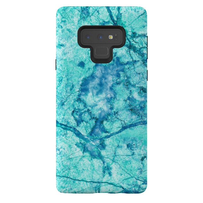 Galaxy Note 9 StrongFit Turquoise Marble by Art Design Works