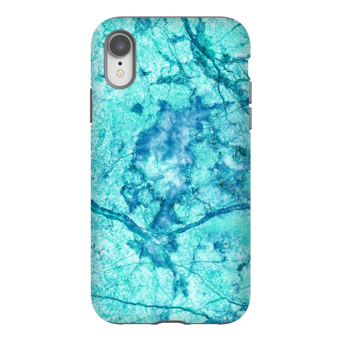 iPhone Xr StrongFit Turquoise Marble by Art Design Works