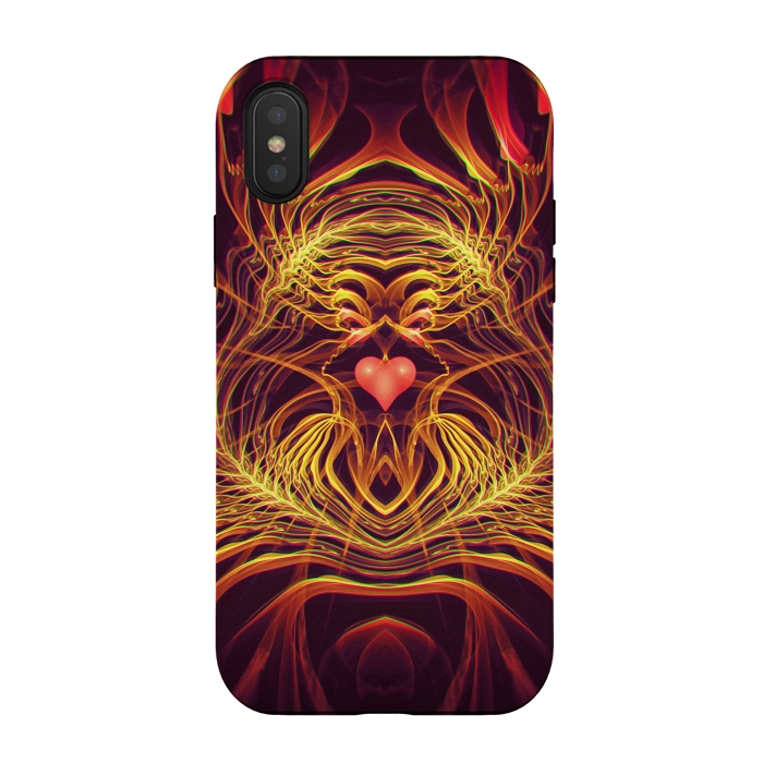 iPhone Xs / X StrongFit Fractal Heart by Art Design Works