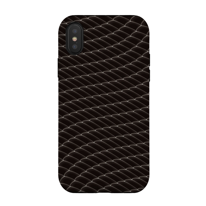 iPhone Xs / X StrongFit Black Snake Scale Pattern by Art Design Works