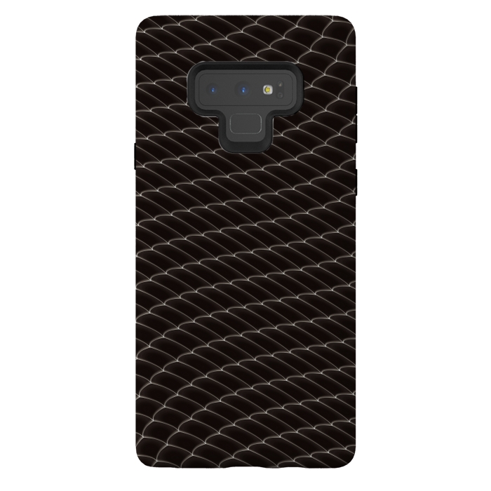 Galaxy Note 9 StrongFit Black Snake Scale Pattern by Art Design Works