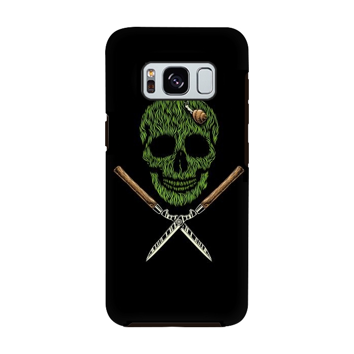 Galaxy S8 StrongFit Skull Grass by Afif Quilimo
