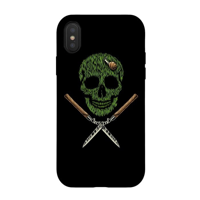 iPhone Xs / X StrongFit Skull Grass by Afif Quilimo