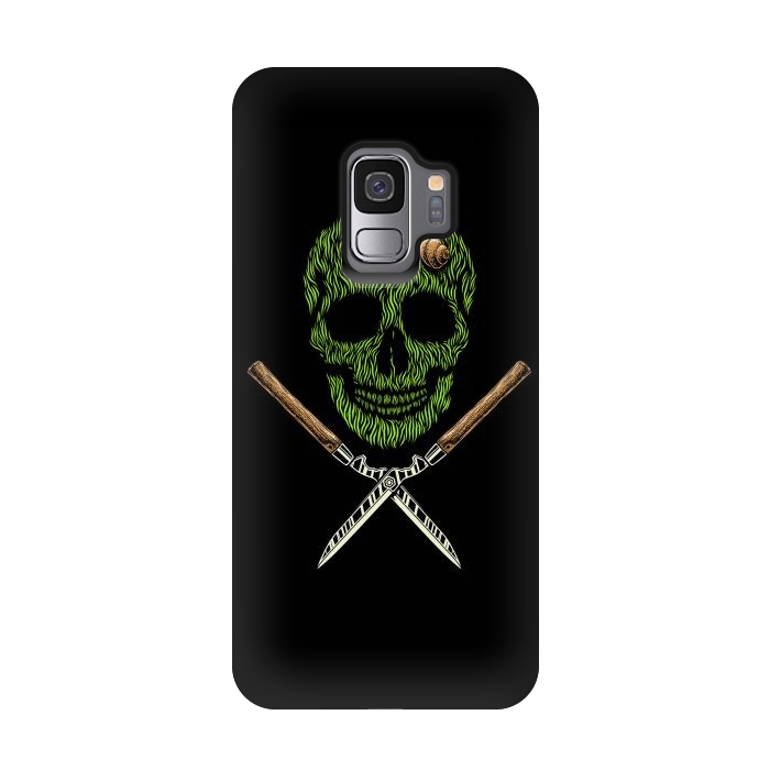 Galaxy S9 StrongFit Skull Grass by Afif Quilimo