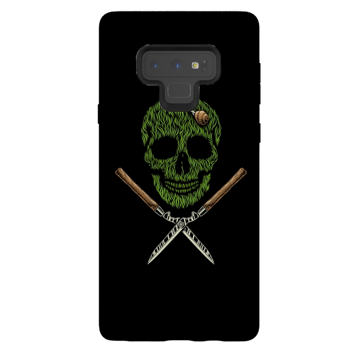 Galaxy Note 9 StrongFit Skull Grass by Afif Quilimo