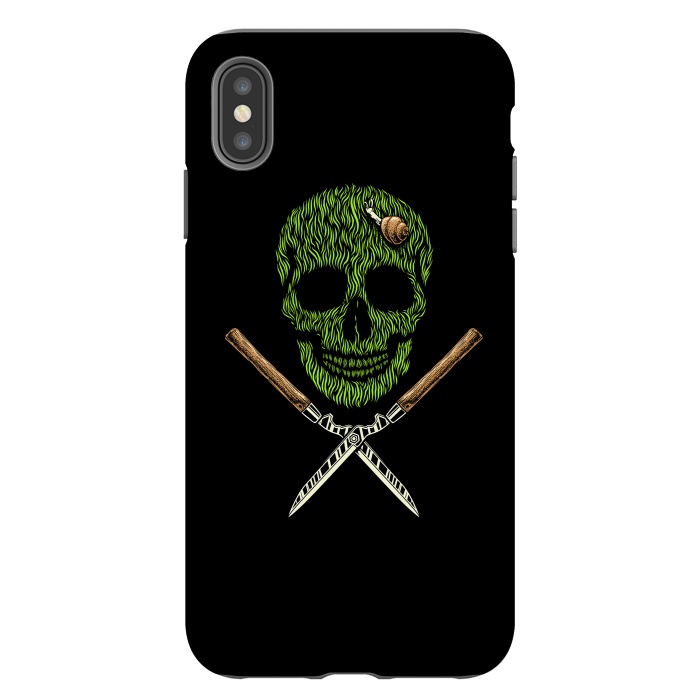iPhone Xs Max StrongFit Skull Grass by Afif Quilimo