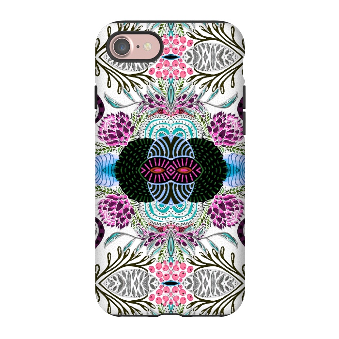 iPhone 7 StrongFit Whimsical tribal mask abstract design by InovArts