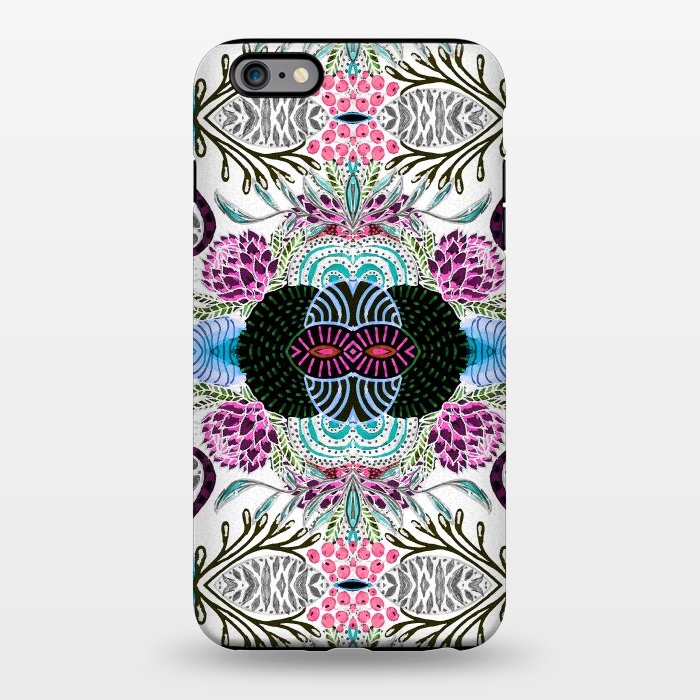 iPhone 6/6s plus StrongFit Whimsical tribal mask abstract design by InovArts