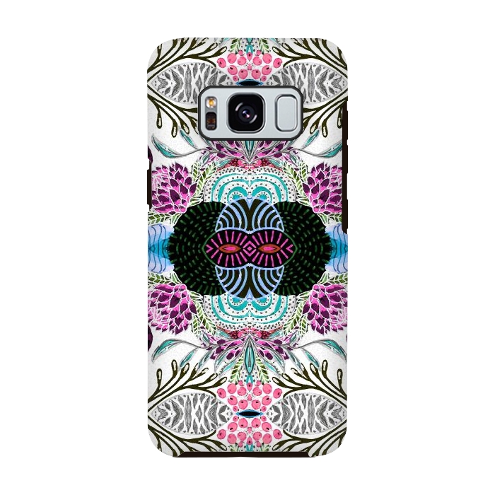 Galaxy S8 StrongFit Whimsical tribal mask abstract design by InovArts