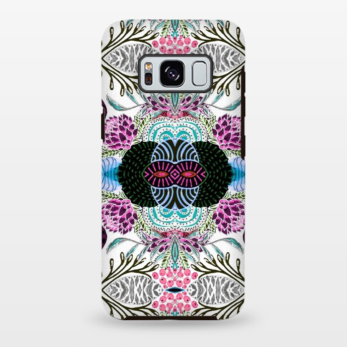Galaxy S8 plus StrongFit Whimsical tribal mask abstract design by InovArts