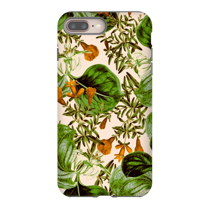 iPhone 7 plus StrongFit Orange Floral Botanic by Zala Farah