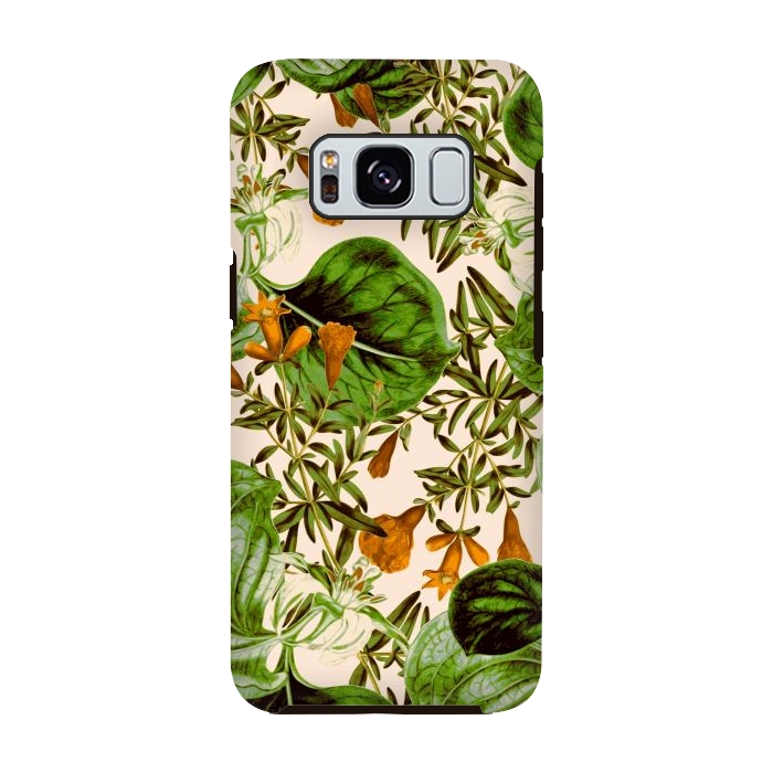 Galaxy S8 StrongFit Orange Floral Botanic by Zala Farah
