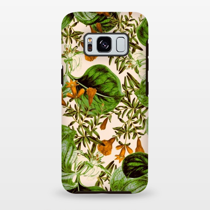Galaxy S8 plus StrongFit Orange Floral Botanic by Zala Farah