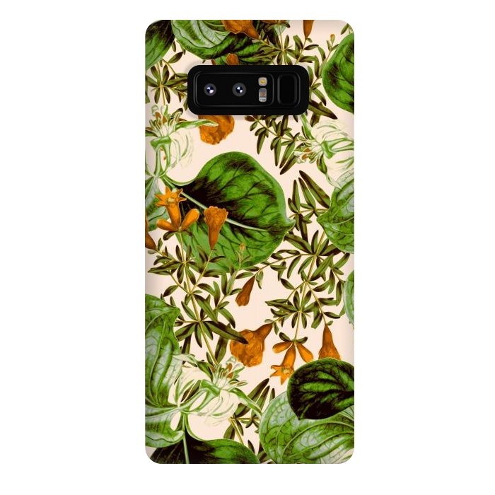 Galaxy Note 8 StrongFit Orange Floral Botanic by Zala Farah
