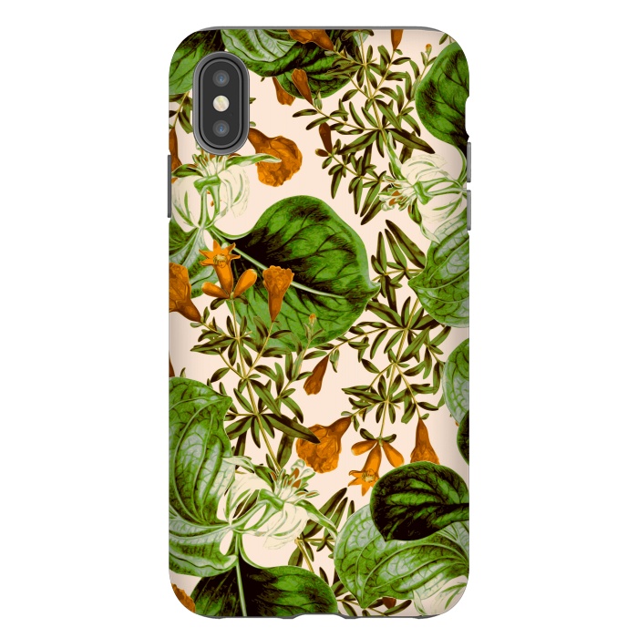 iPhone Xs Max StrongFit Orange Floral Botanic by Zala Farah