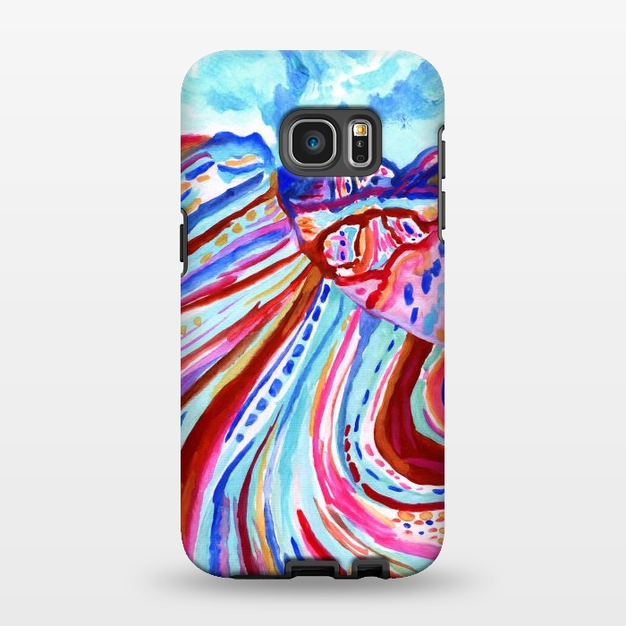 Galaxy S7 EDGE StrongFit Abstract Rainbow Mountains  by Tigatiga