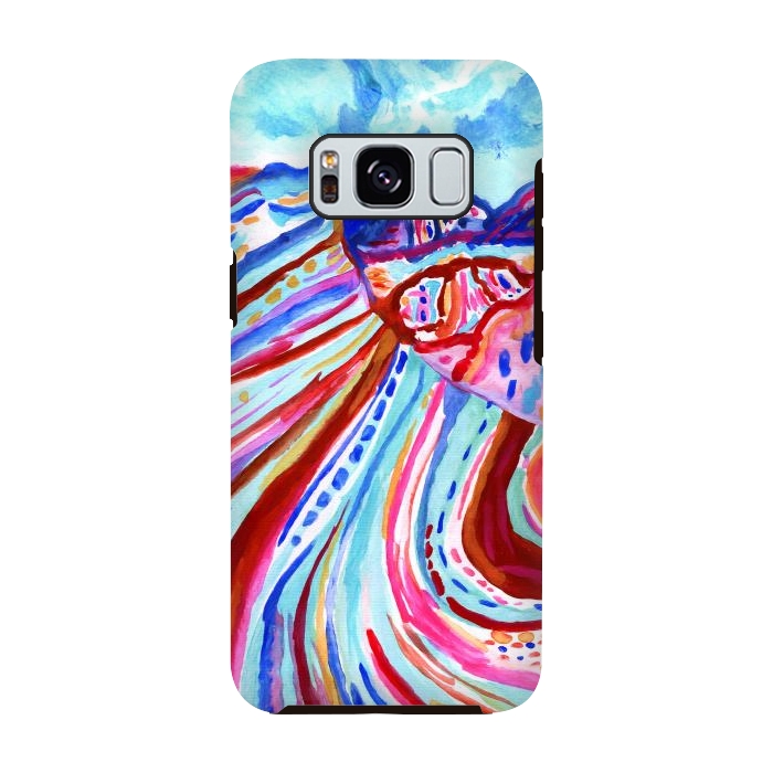 Galaxy S8 StrongFit Abstract Rainbow Mountains  by Tigatiga