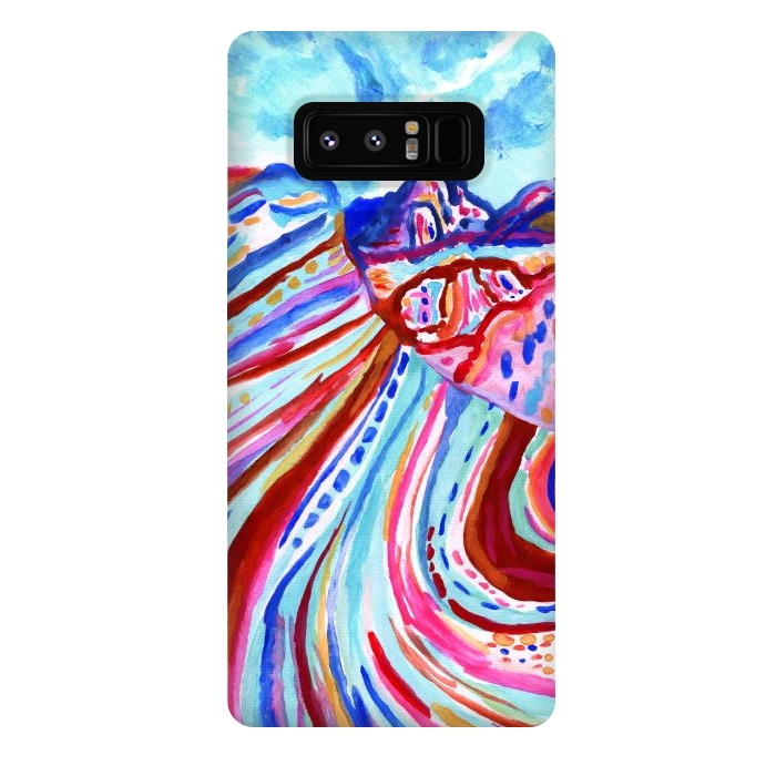 Galaxy Note 8 StrongFit Abstract Rainbow Mountains  by Tigatiga