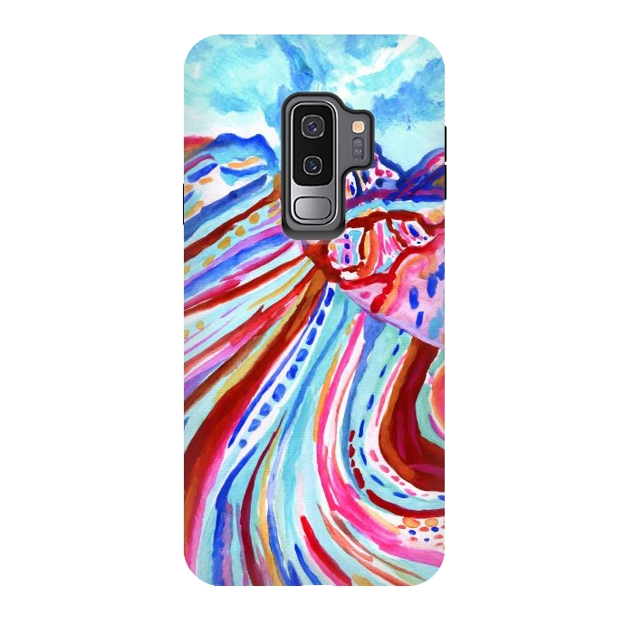Galaxy S9 plus StrongFit Abstract Rainbow Mountains  by Tigatiga