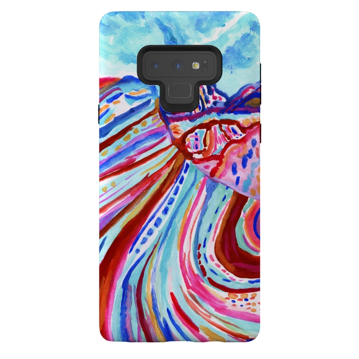 Galaxy Note 9 StrongFit Abstract Rainbow Mountains  by Tigatiga