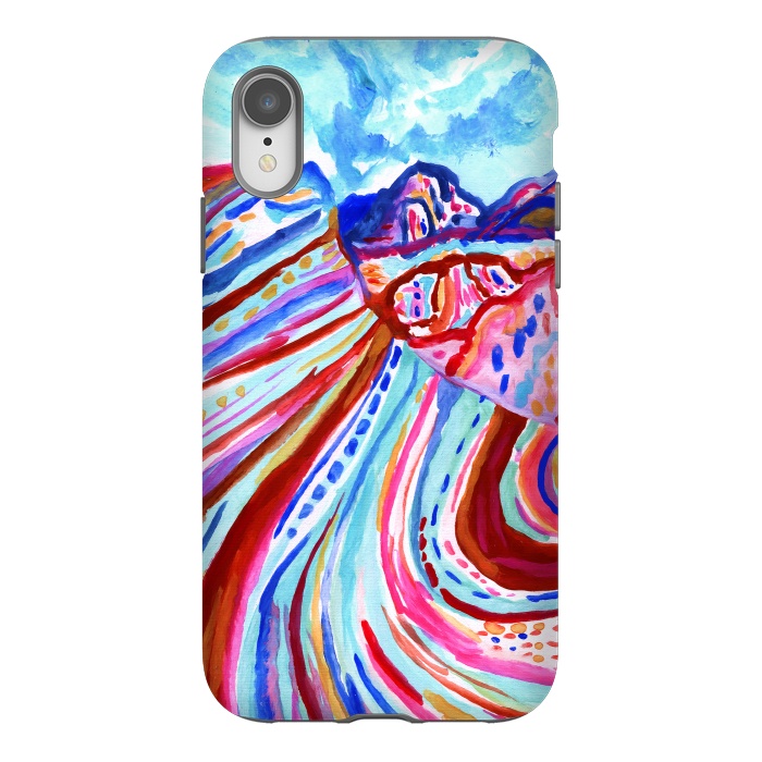 iPhone Xr StrongFit Abstract Rainbow Mountains  by Tigatiga