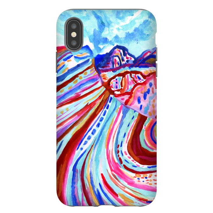 iPhone Xs Max StrongFit Abstract Rainbow Mountains  by Tigatiga