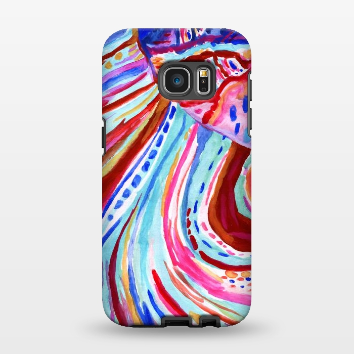 Galaxy S7 EDGE StrongFit Abstract Rainbow  by Tigatiga