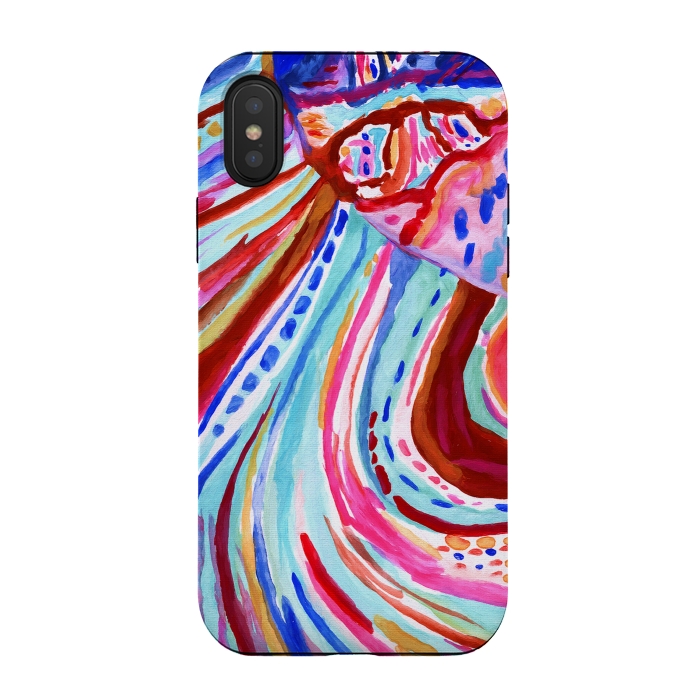 iPhone Xs / X StrongFit Abstract Rainbow  by Tigatiga