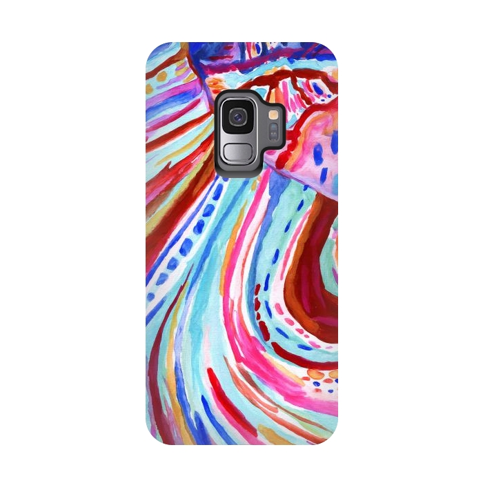 Galaxy S9 StrongFit Abstract Rainbow  by Tigatiga