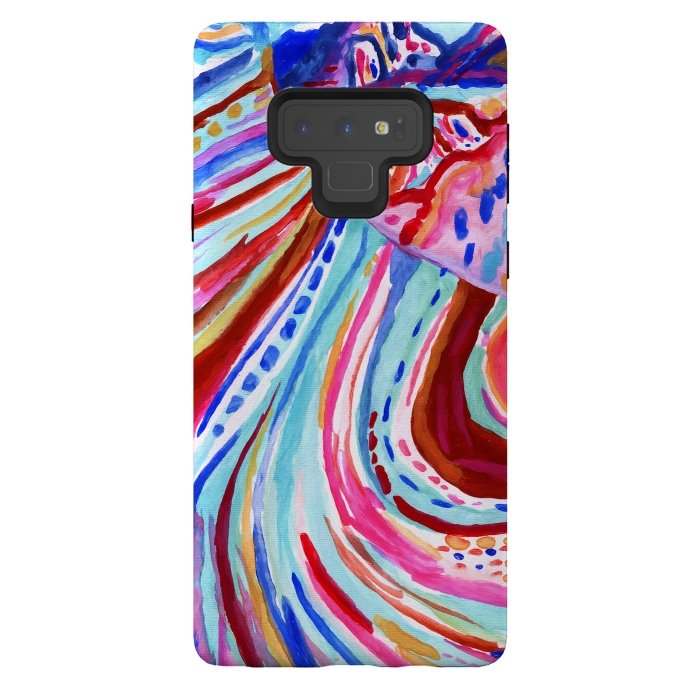 Galaxy Note 9 StrongFit Abstract Rainbow  by Tigatiga