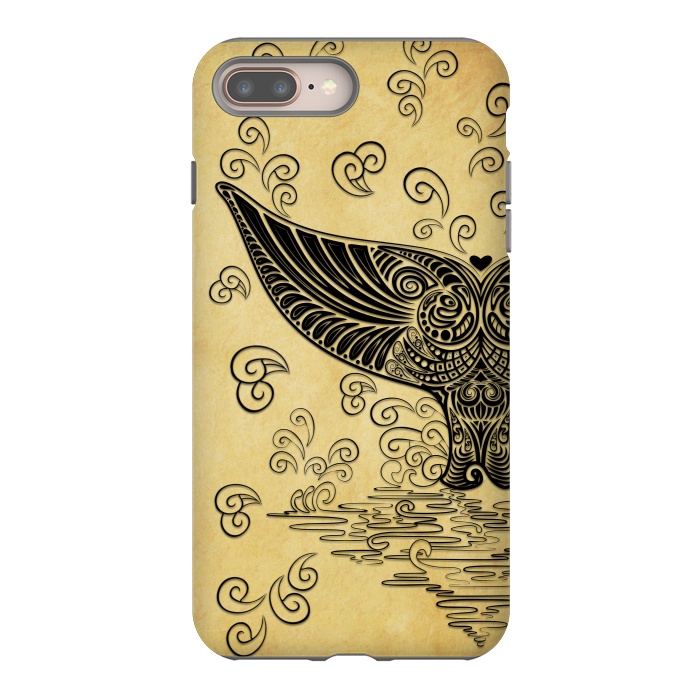 iPhone 7 plus StrongFit Whale Tail Boho Vintage Tattoo Style by BluedarkArt