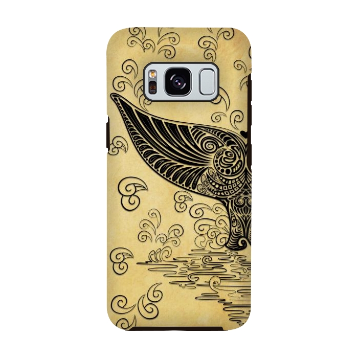 Galaxy S8 StrongFit Whale Tail Boho Vintage Tattoo Style by BluedarkArt