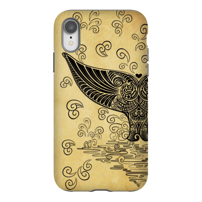 iPhone Xr StrongFit Whale Tail Boho Vintage Tattoo Style by BluedarkArt