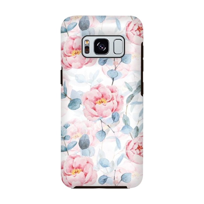 Galaxy S8 StrongFit Blush Vintage Roses and Eukalyptus by  Utart