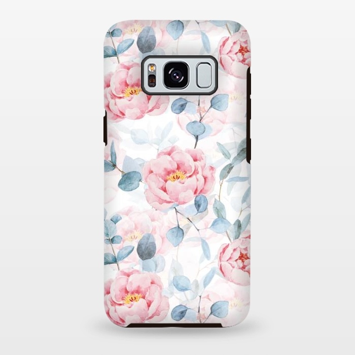 Galaxy S8 plus StrongFit Blush Vintage Roses and Eukalyptus by  Utart