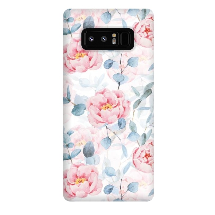 Galaxy Note 8 StrongFit Blush Vintage Roses and Eukalyptus by  Utart