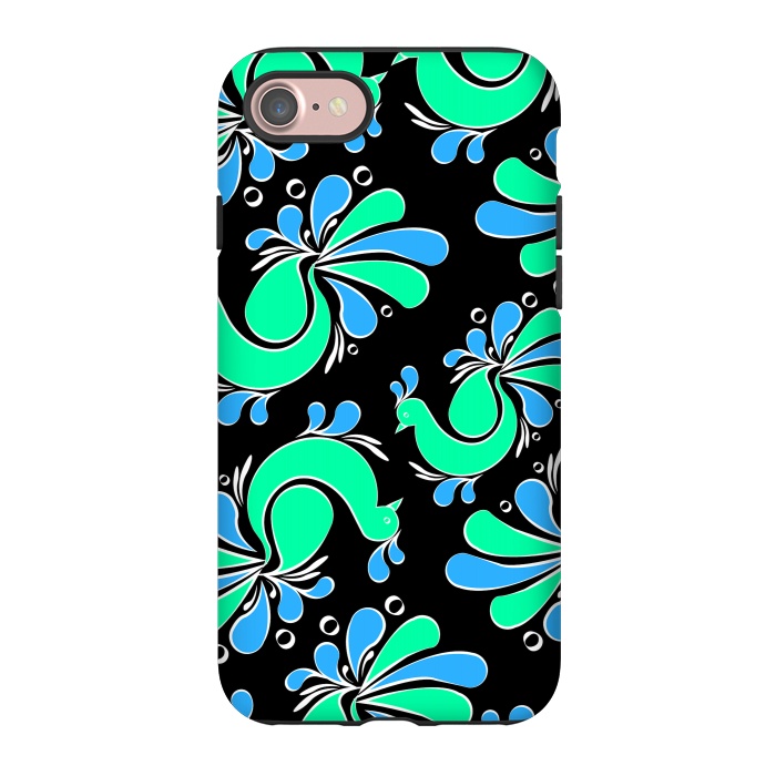 iPhone 7 StrongFit blue green peacock by MALLIKA