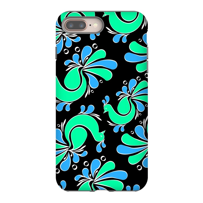 iPhone 7 plus StrongFit blue green peacock by MALLIKA
