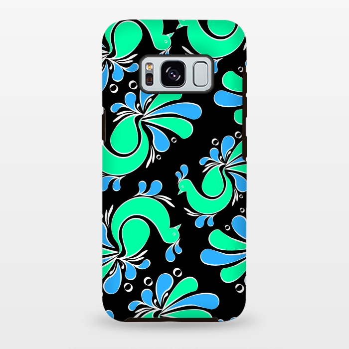 Galaxy S8 plus StrongFit blue green peacock by MALLIKA