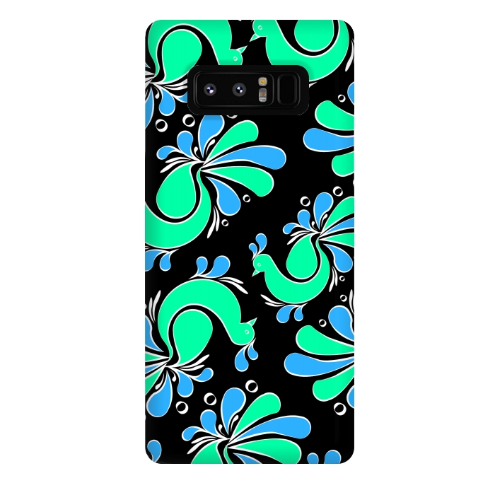 Galaxy Note 8 StrongFit blue green peacock by MALLIKA
