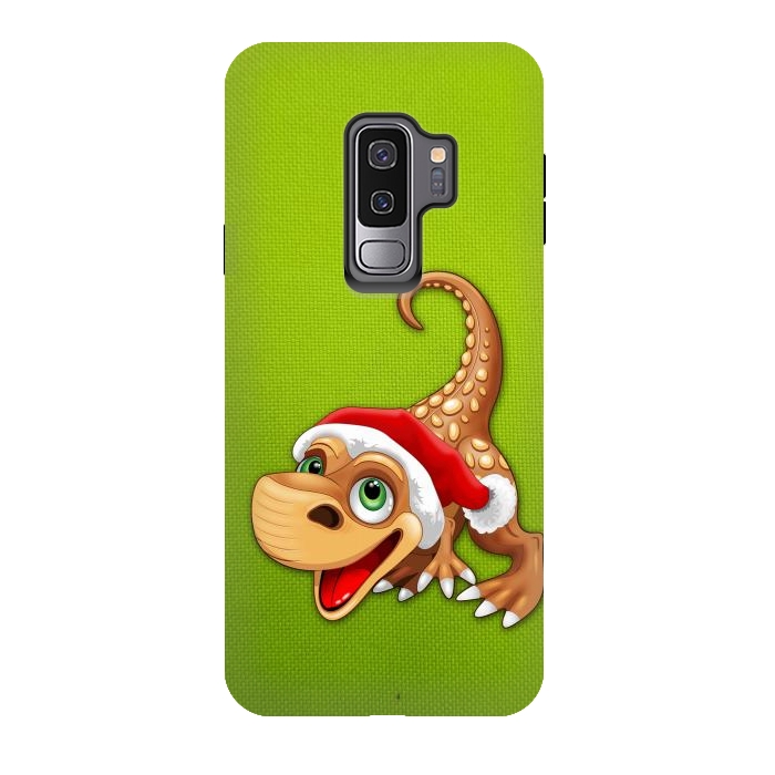 Galaxy S9 plus StrongFit Dinosaur Baby Cute Santa Claus by BluedarkArt