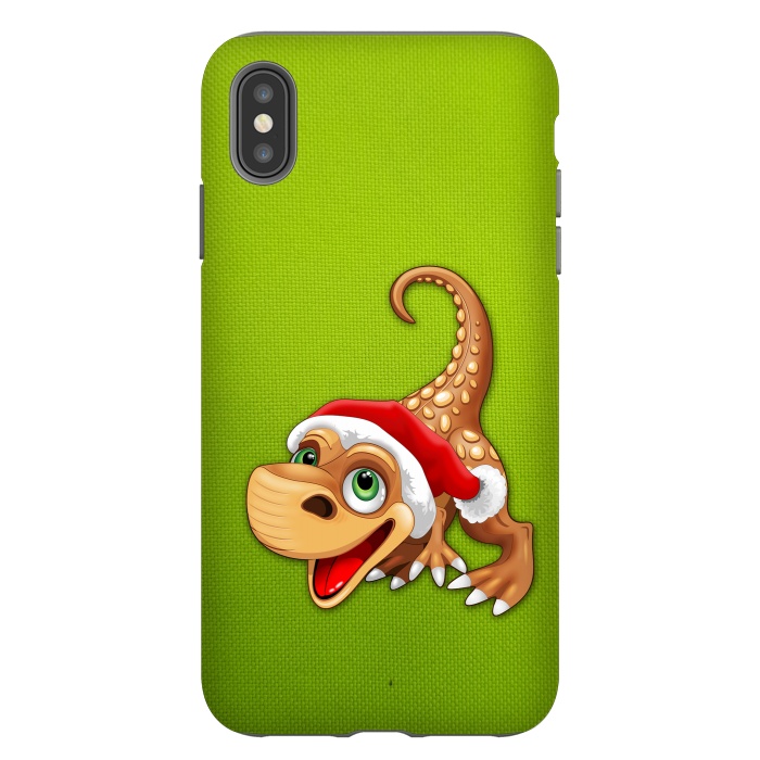 iPhone Xs Max StrongFit Dinosaur Baby Cute Santa Claus by BluedarkArt