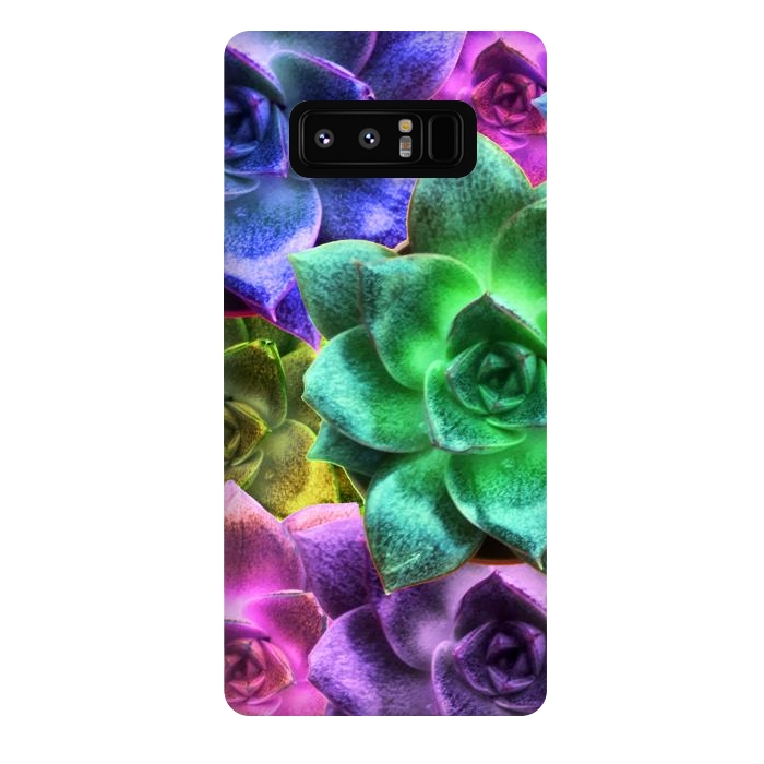 Galaxy Note 8 StrongFit Succulent Plants Psychedelic Colors Pattern by BluedarkArt