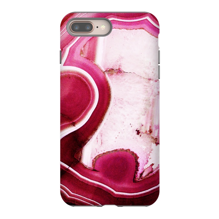 iPhone 7 plus StrongFit Vibrant pink agate marble by Oana 