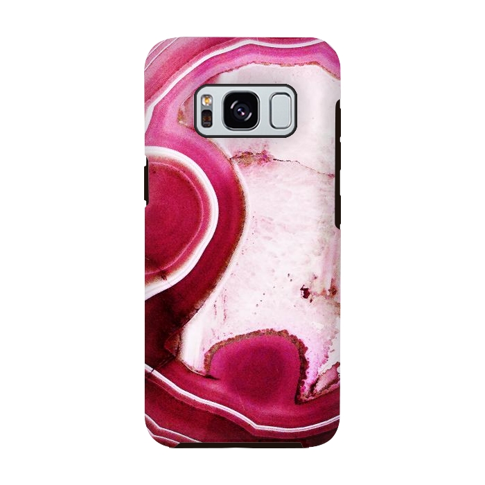 Galaxy S8 StrongFit Vibrant pink agate marble by Oana 