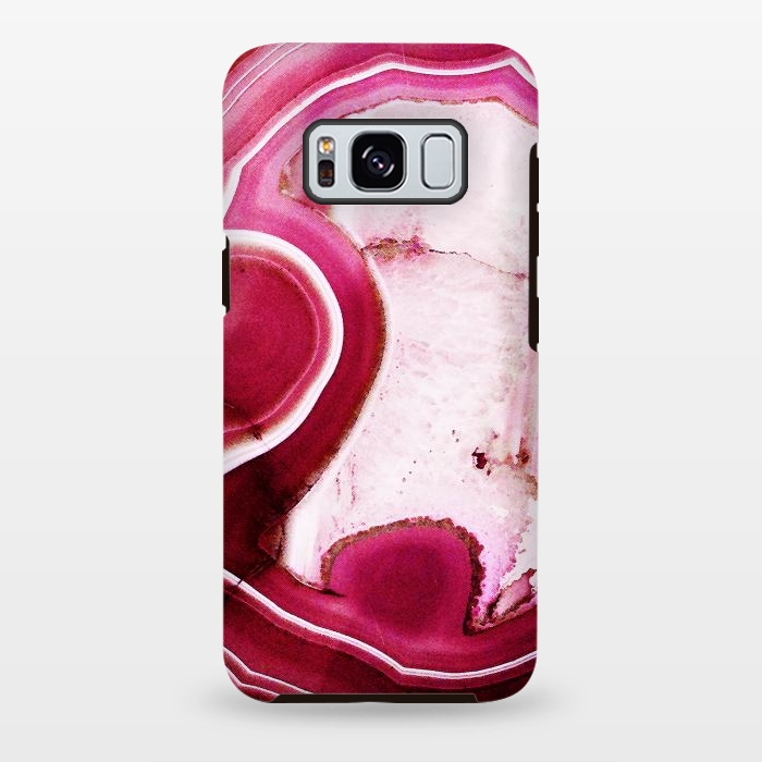 Galaxy S8 plus StrongFit Vibrant pink agate marble by Oana 